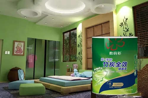 數(shù)碼彩愛+凈味竹炭全效墻面漆，自帶空氣凈化功能墻漆