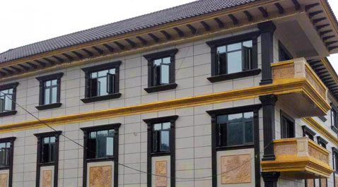 數(shù)碼彩別墅外墻涂料，筑造土豪金別墅